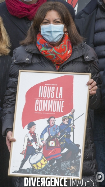 50 silhouettes de communards au sacre coeur pour commemorer le premier jour de la commune