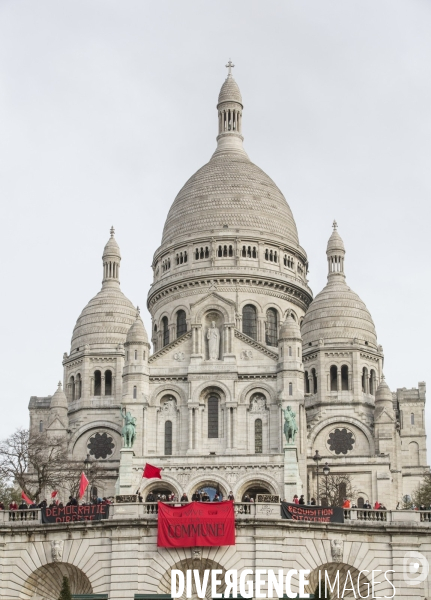 50 silhouettes de communards au sacre coeur pour commemorer le premier jour de la commune