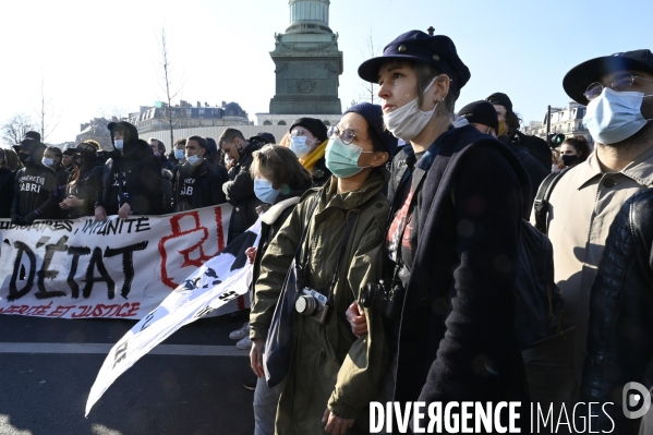 Marche des Familles de victimes de violences policières/contre la loi de sécurité globale. Demonstration against racism and police violence.