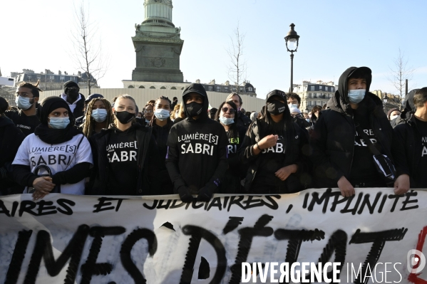 Marche des Familles de victimes de violences policières/contre la loi de sécurité globale. Demonstration against racism and police violence.