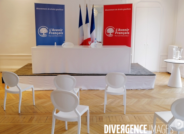 Conférence de presse de Jean Philippe Tanguy et Marine Le Pen pour le lancement de L Avenir Français