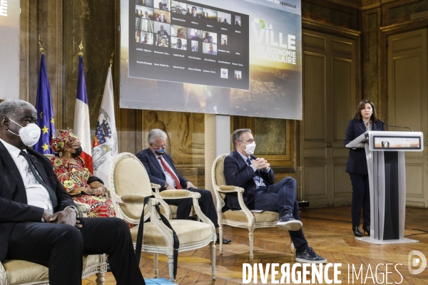 93e bureau de l AIMF (Association Internationale des maires francophones) avec anne HIDALGO et Pierre HURMIC