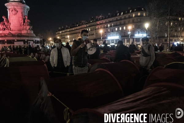 Nuit de la solidarité, place de la République.