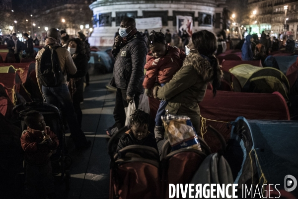 Nuit de la solidarité, place de la République.