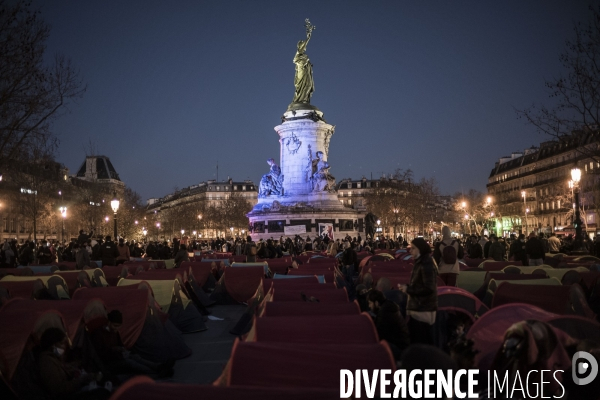 Nuit de la solidarité, place de la République.