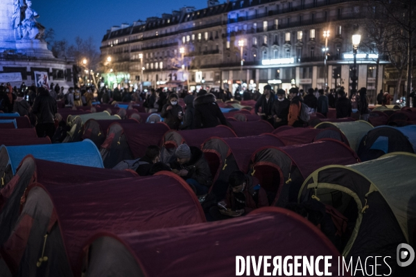 Nuit de la solidarité, place de la République.