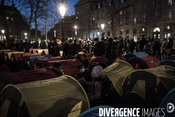 Nuit de la solidarité, place de la République.