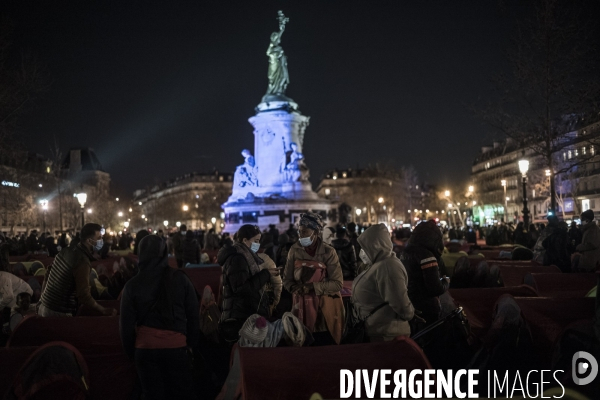 Nuit de la solidarité, place de la République.