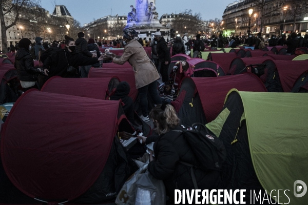 Nuit de la solidarité, place de la République.