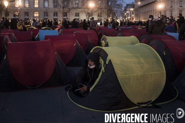 Nuit de la solidarité, place de la République.