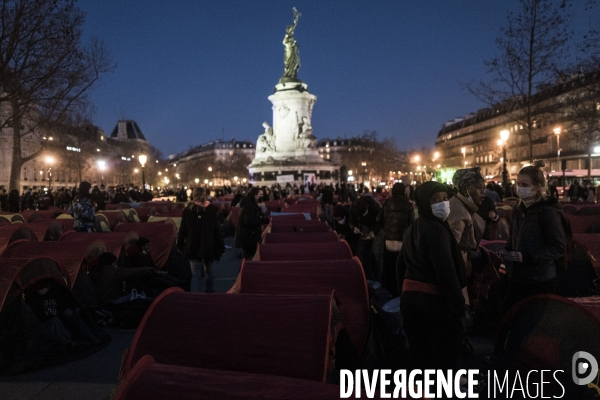 Nuit de la solidarité, place de la République.