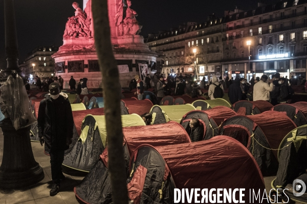 Nuit de la solidarité, place de la République.