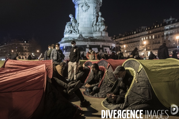 Nuit de la solidarité, place de la République.