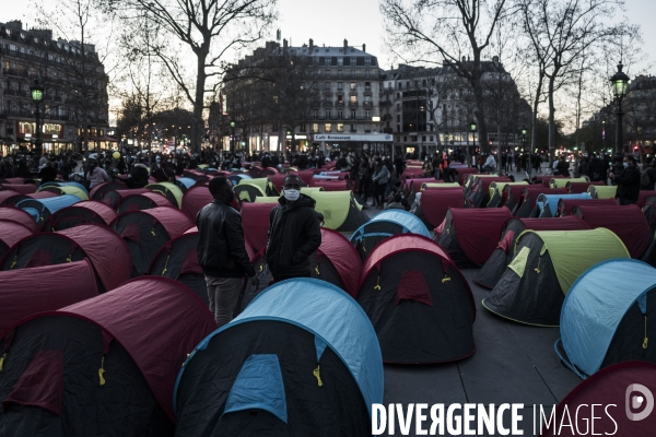 Nuit de la solidarité, place de la République.