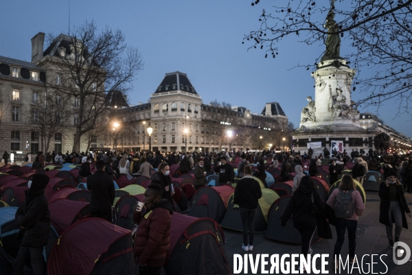 Nuit de la solidarité, place de la République.