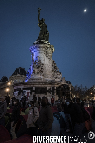 Nuit de la solidarité, place de la République.