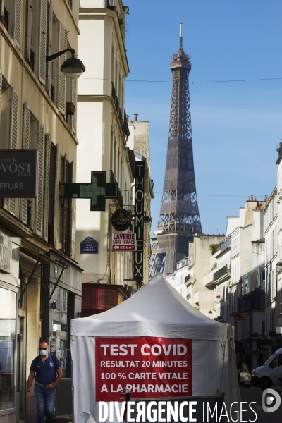 Rue de paris avec barnum test covid