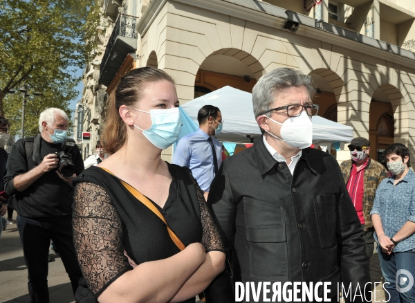 Déplacement Jean-Luc Mélenchon et Mathilde Panot