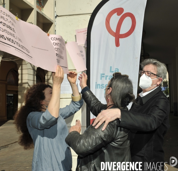 Déplacement Jean-Luc Mélenchon et Mathilde Panot