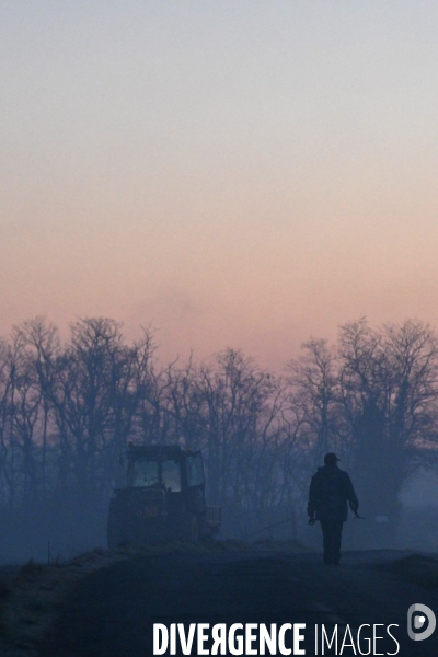 Protection de la vigne contre le gel par enfumage en Touraine sur l appelation Vouvray