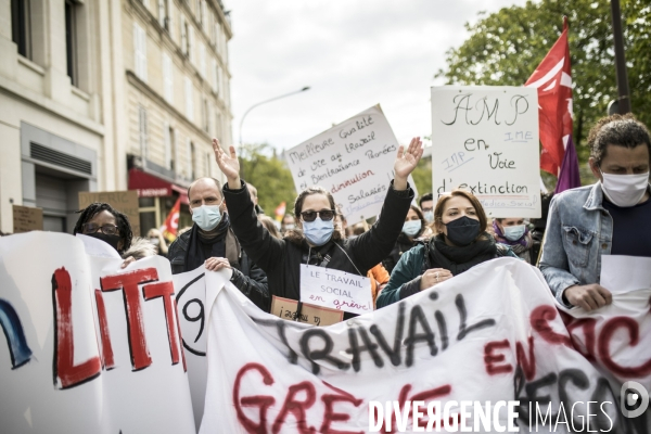 Manifestation et grève dans le secteur de la santé