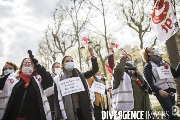 Manifestation et grève dans le secteur de la santé