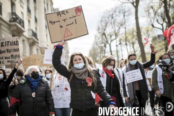 Manifestation et grève dans le secteur de la santé