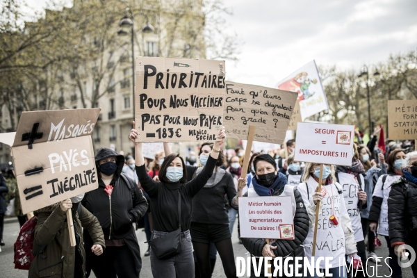 Manifestation et grève dans le secteur de la santé