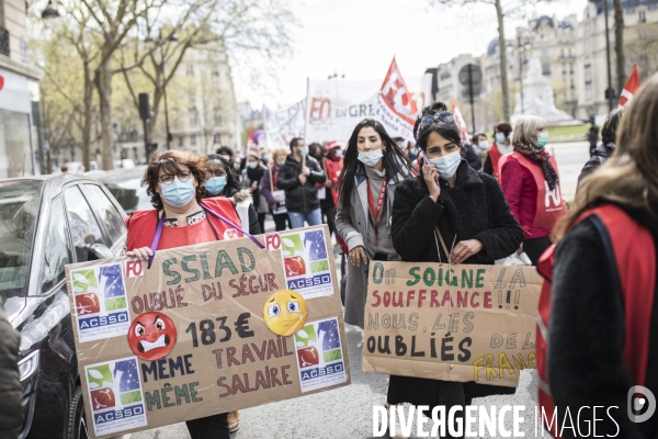 Manifestation et grève dans le secteur de la santé