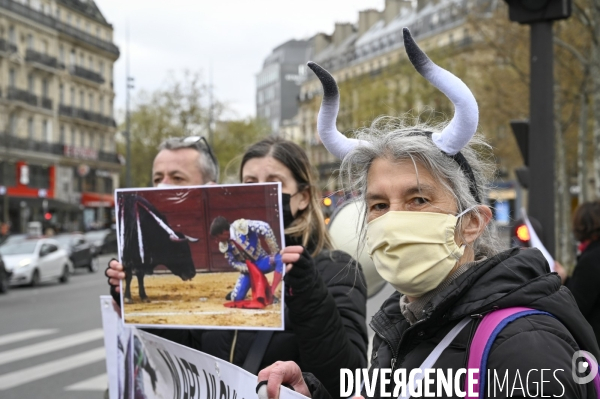 Cause animale : happening contre la CORRIDA.