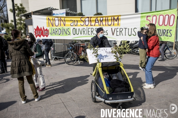 Manifestation pour sauver les jardins ouvriers d Aubervilliers
