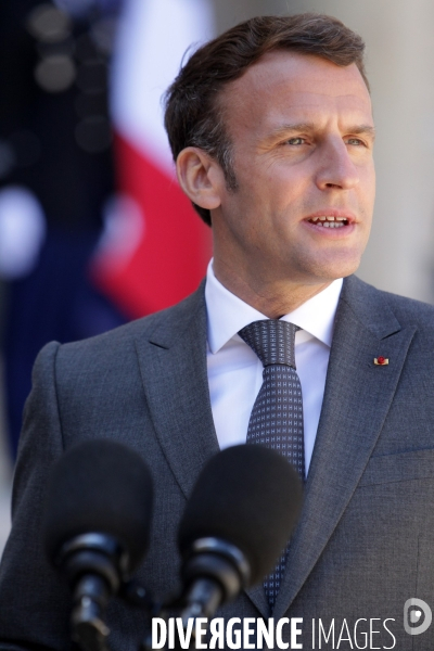 Emmanuel Macron recoit le president allemand