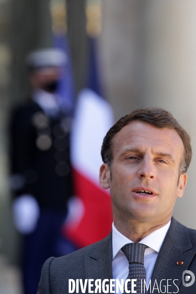 Emmanuel Macron recoit le president allemand