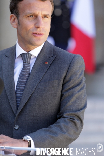 Emmanuel Macron recoit le president allemand