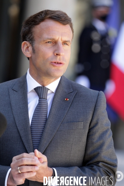 Emmanuel Macron recoit le president allemand