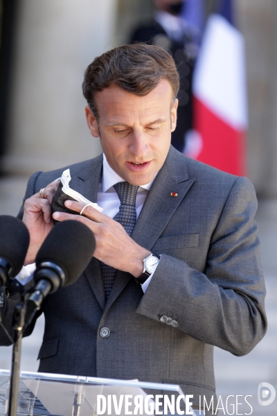 Emmanuel Macron recoit le president allemand