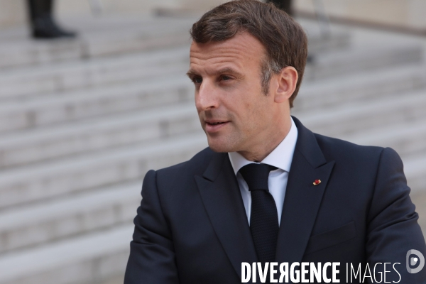 Emmanuel Macron recoit le Premier Ministre de Slovenie