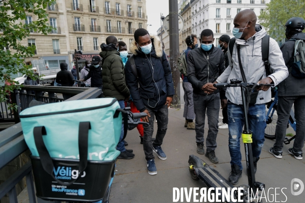 Audience aux prud hommes de 66 livreurs sans papiers / frichti