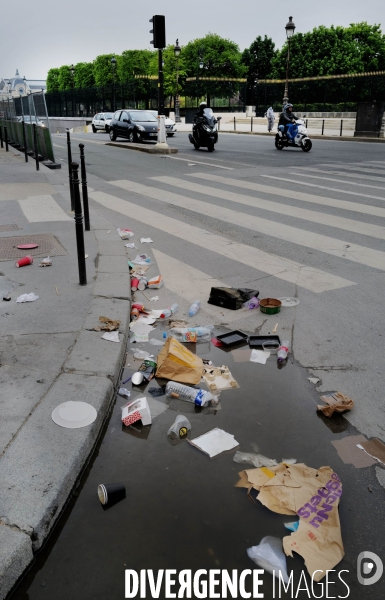 Détritus sur la voie publique