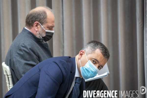 Castex, Darmanin et Dupond-Moretti: conference de presse à l Elysee