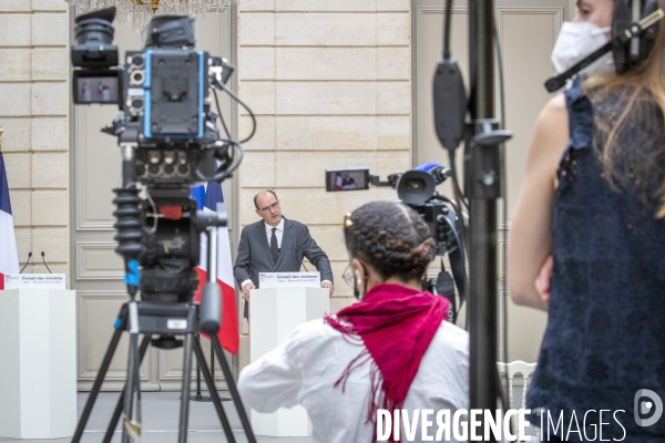 Castex, Darmanin et Dupond-Moretti: conference de presse à l Elysee