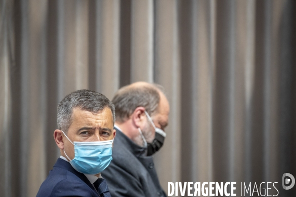 Castex, Darmanin et Dupond-Moretti: conference de presse à l Elysee