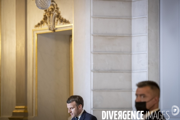 Emmanuel Macron, Conseil européen, conference de presse