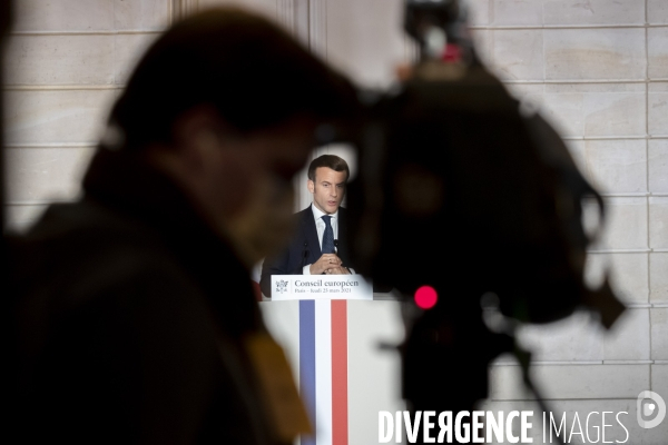 Emmanuel Macron, Conseil européen, conference de presse