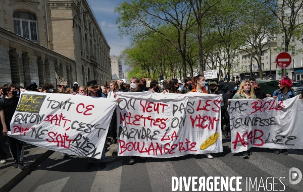 Manifestations des lycéens contre le bac Blanquer