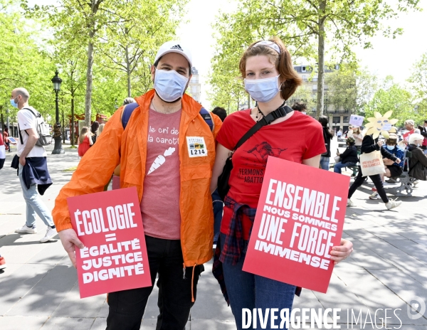 Marche pour le climat 2021, le 9 mai à Paris. Walk for the climate.