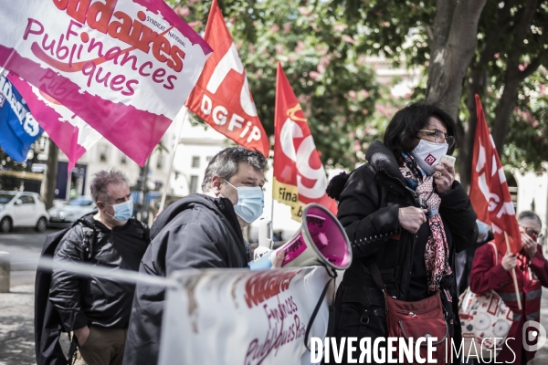 Rassemblement des personnels du secteur des finances publiques