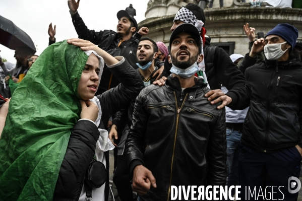 Manifestation interdite en soutien à la Palestine, à Paris. Demonstration for the Palestinians in Paris.