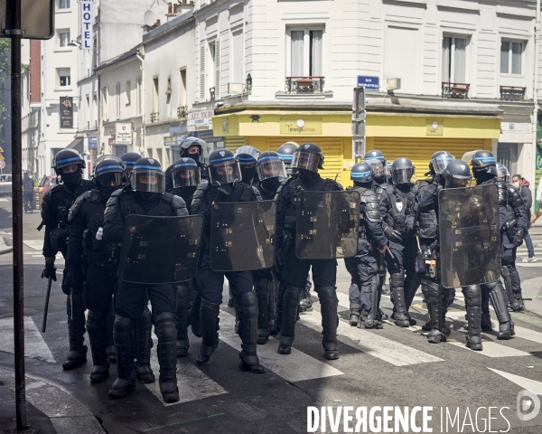 Manifestation propalestinienne à la Goutte d Or à Paris.