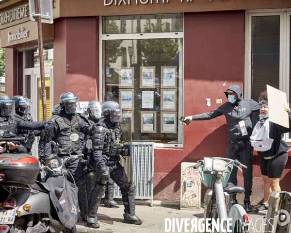 Manifestation propalestinienne à la Goutte d Or à Paris.